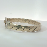 7.75" Pre-Owned 9ct Stone Set Hook Bangle (65.43g)
